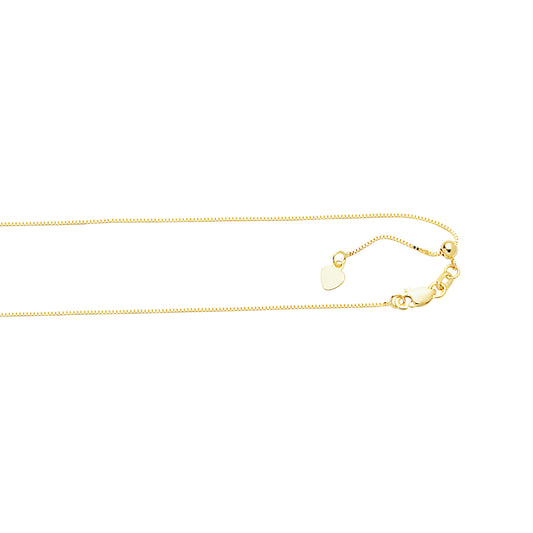 Royal Chain 10K Gold 0.68mm Adjustable Box Chain 015ABOX