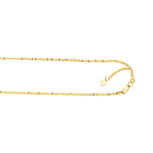 Royal Chain 10K Gold 1.2mm Adjustable Sparkle Chain 025ASC