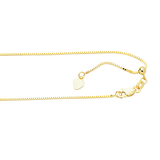Royal Chain 10K Gold 0.85mm Adjustable Box Chain 1ABOX