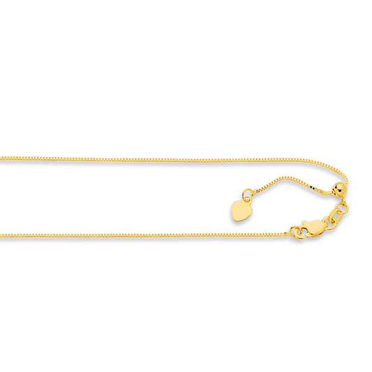 Royal Chain 14K Gold 0.68mm Adjustable Box Chain ABOX015