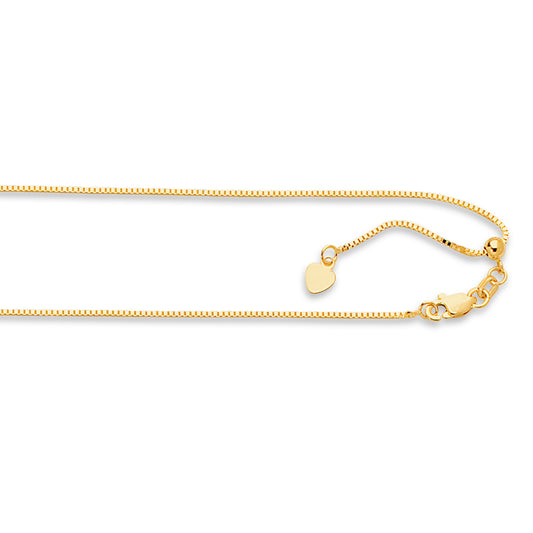 Royal Chain 14K Gold 0.85mm Adjustable Box Chain ABOX1
