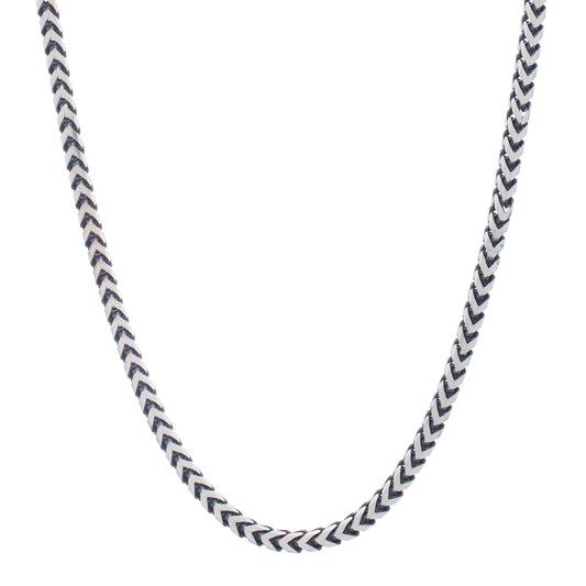 Royal Chain Silver Gun Metal Franco Necklace AGBC18080