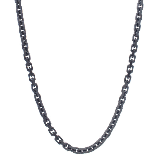 Royal Chain Black Silver Oval Link Chain AGBC18087