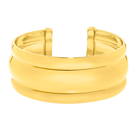 Royal Chain Silver Plated Bold Ribbed Cuff AGYB10319