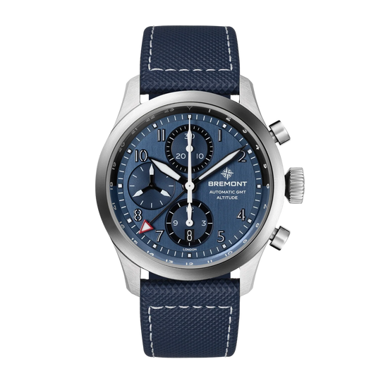 Bremont Altitude 42mm Chronograph GMT Blue Dial Leather Strap ALT42-CHR-G-SS-BL-L-S