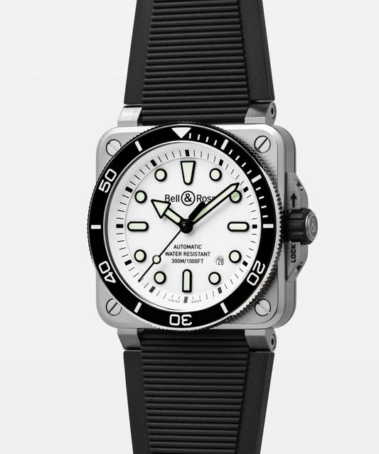 Bell & Ross BR-03 Diver White Steel 42 mm BR03A-D-BLU-ST/SRB