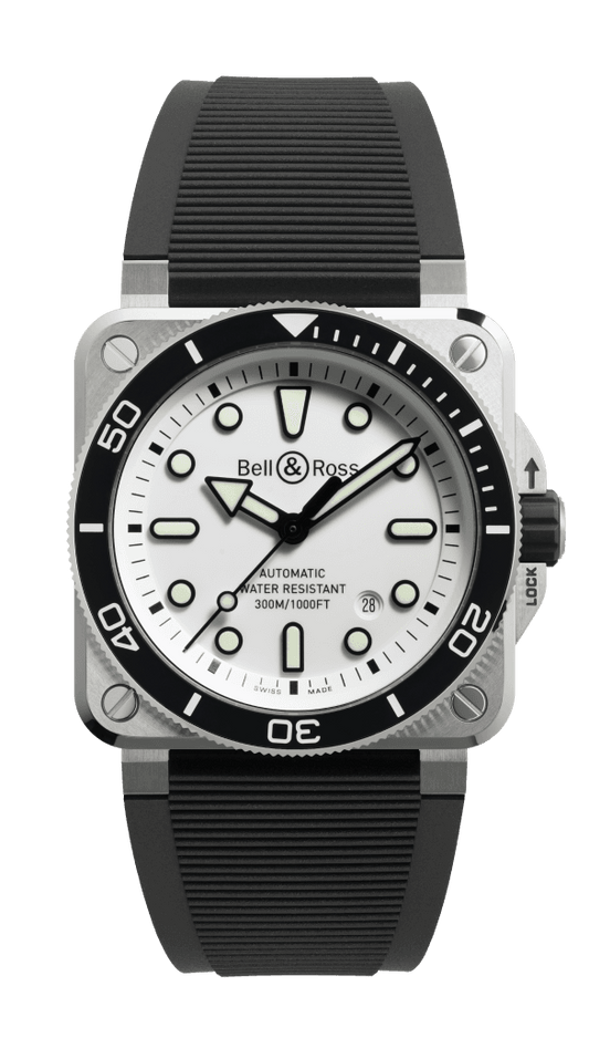 Bell & Ross BR-03 Diver White Steel 42 mm BR03A-D-BLU-ST/SRB