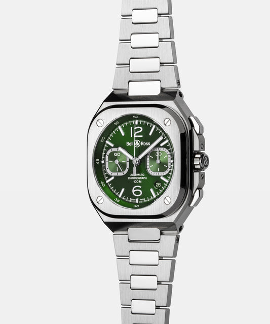 Bell & Ross BR-05 chrono green steel 42 MM BR05C-BLU-ST/SRB