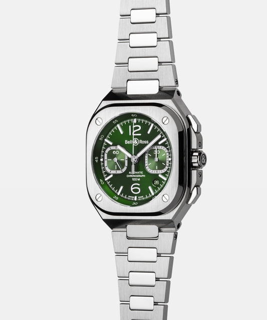 Bell & Ross BR-05 chrono green steel 42 MM BR05C-BLU-ST/SRB