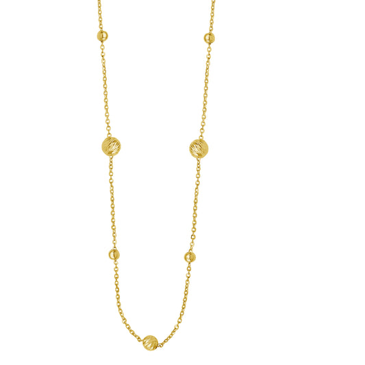 Royal Chain 14K Layered Alternating Bead Chain Necklace C17258