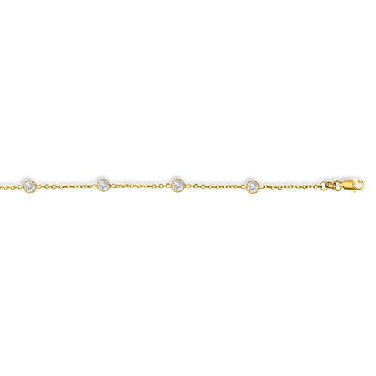 Royal Chain 14K Gold CZ by the Yard Anklet CS16