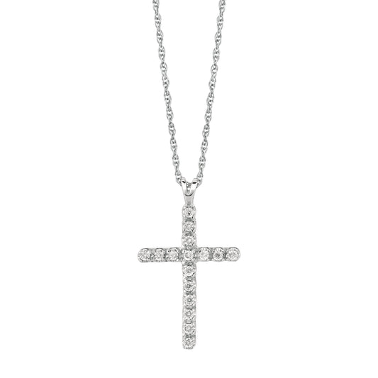 Royal Chain Silver .05ct Diamond Cross Necklace DAGP5074