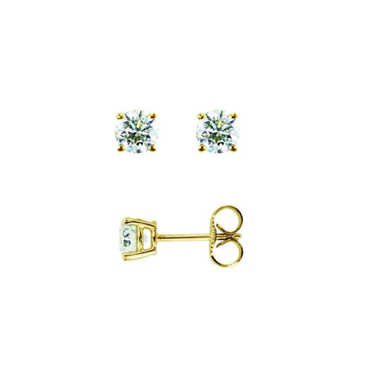 Royal Chain 14K Gold .05ct J-K/I1-I2 Round Diamond Stud Earring DYGE100
