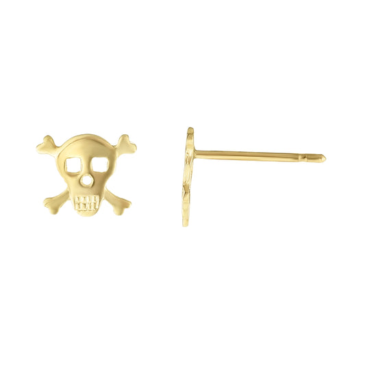 Royal Chain 14K Gold Skull Stud Earring ER10684