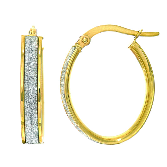 Royal Chain 14K Gold Glitter Hoop Earring ER2930