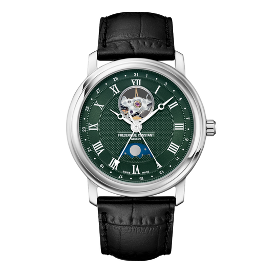 Heart Beat Moonphase Date FC-335MCGRW4P26-BL