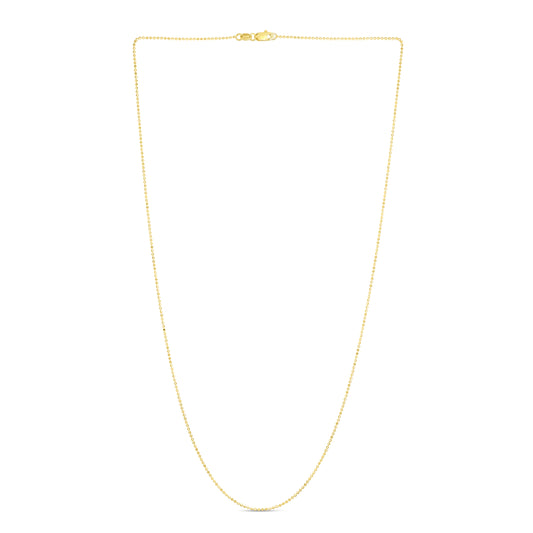 Royal Chain 14K Gold 0.9mm Diamond Cut Bead Chain LBEAD050