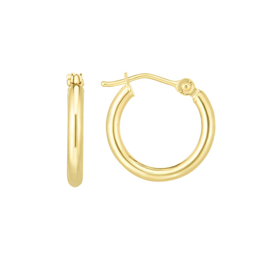 Royal Chain 14K Gold 2x15mm Hoops ER372