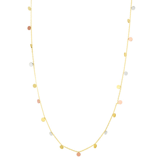 Royal Chain 14K Tricolor Dangling Circles Necklace MRC12667