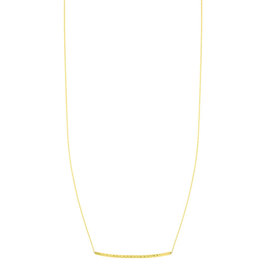 Royal Chain 14K Gold Diamond Cut Thin Bar Necklace N2488