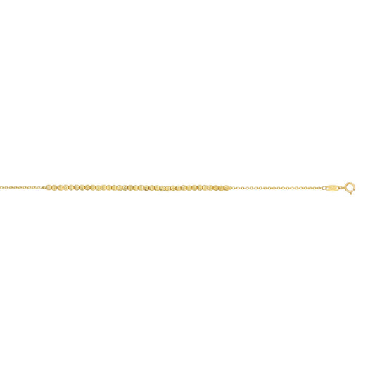 Royal Chain 14K Yellow Gold Diamond Cut Bead Bracelet N3904