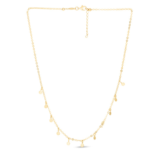Royal Chain 14K Gold Polished Circle Dangle Choker NCK3867