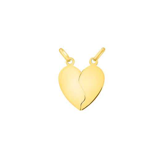 Royal Chain 14K Gold Doube Bail Broken Heart Pendant PD3687