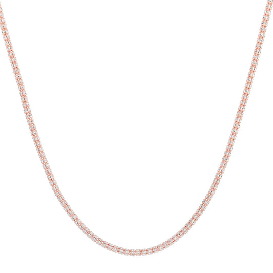 Royal Chain 14K Rose 3.14mm Two-Tone Fancy Ice Chain PWICED130