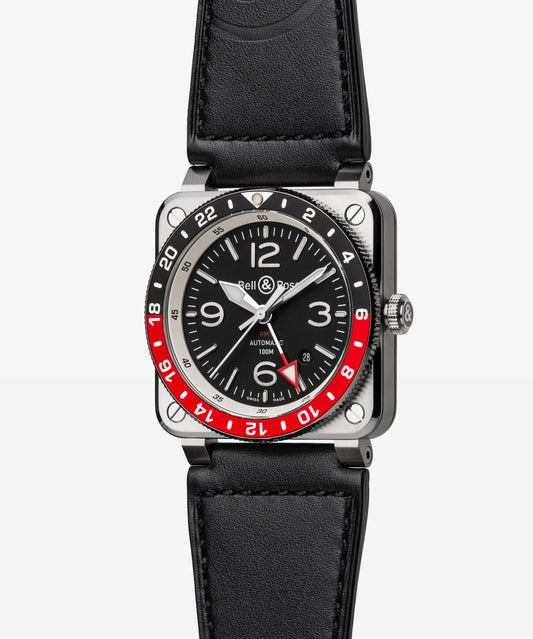 Bell & Ross BR-03 GMT Black 42 MM BR0392-D-LT-BR/SRB