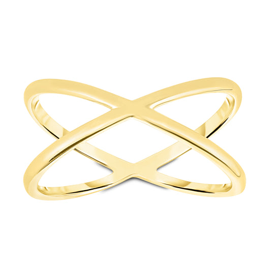 Royal Chain 14K Gold Crisscross Ring R1690