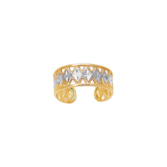 Royal Chain 14K Two-tone Gold Toe Ring R413