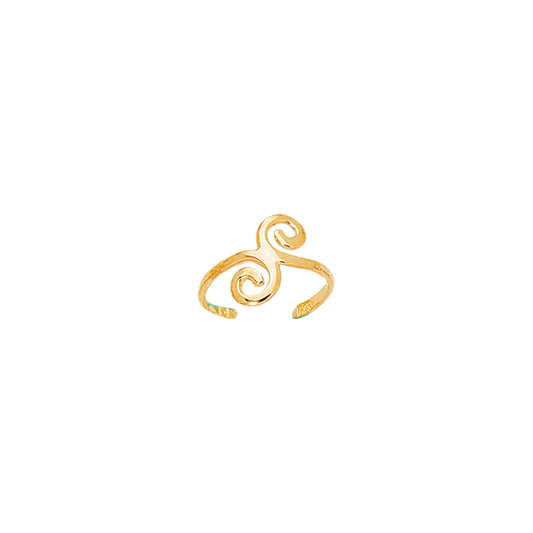 Royal Chain 14K Gold Swirl Toe Ring R423