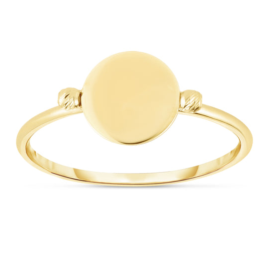Royal Chain 14K Gold Polished Disc Ring R6118