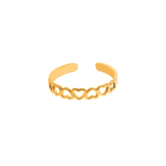 Royal Chain 14K Gold Open Heart Toe Ring R738