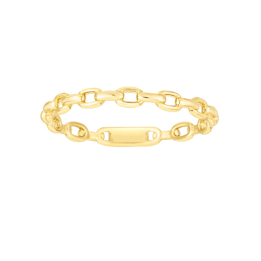 Royal Chain 14K Yellow Gold Oval Links Ring R7731