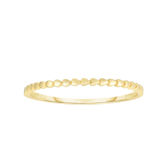 Royal Chain 14K Gold Hearts Ring R7755
