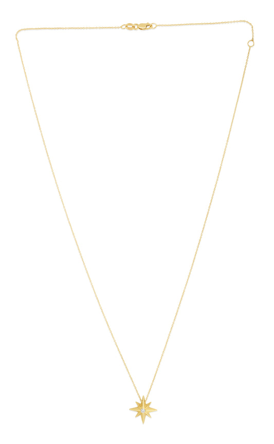Royal Chain 14K Gold Diamond North Star Necklace RC14371