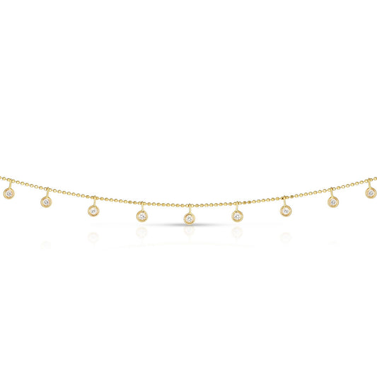 Royal Chain 14K Gold .25ct Dangling Diamonds Necklace RC2587