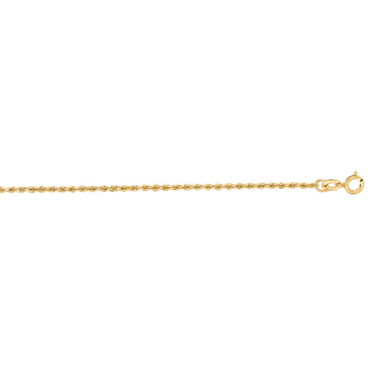 Royal Chain 14K Gold 1.4mm Diamond Cut Royal Rope Chain ROY010