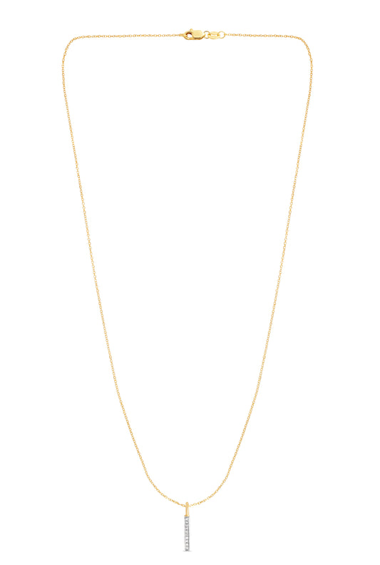 Royal Chain 14K Gold .06ct Diamond Bar Necklace SET2566