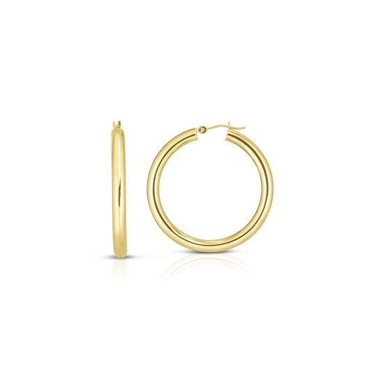Royal Chain 14K Gold 4x25mm Hoops T520
