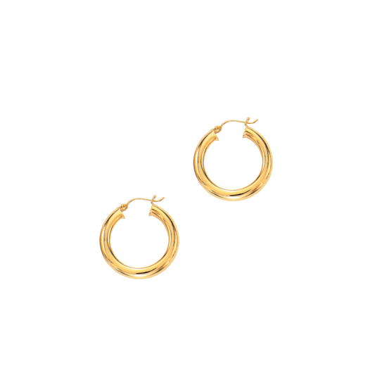 Royal Chain 14K Gold 5x30mm Hoops T533