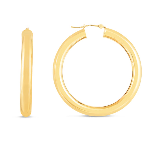 Royal Chain 14K Gold 5x40mm Hoops T537