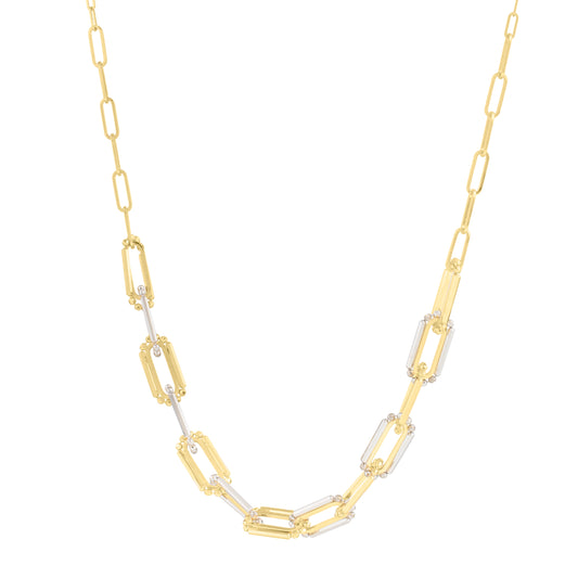 Royal Chain 14K Two-Tone Pallina Paperclip Necklace TC17008