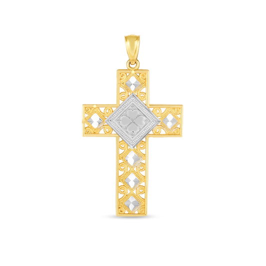 Royal Chain 14K Two-tone Cross Pendant TPD3755