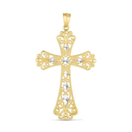 Royal Chain 14K Two-tone Cross Pendant TPD3758