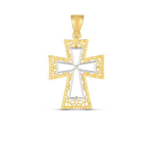 Royal Chain 14K Two-tone Cross Pendant TPD3763