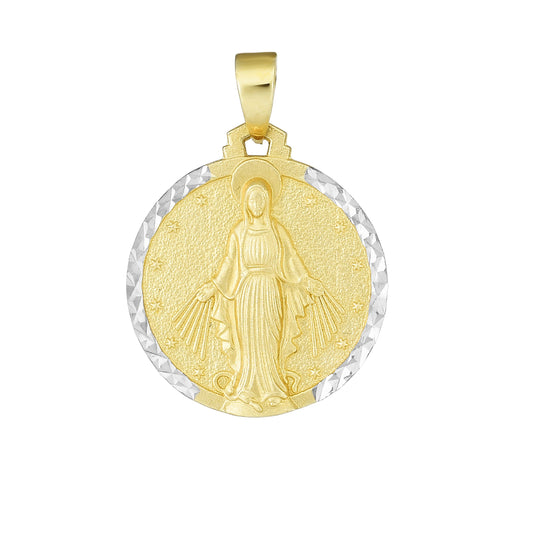 Royal Chain 14K Gold Blessed Mary Religious Medal TPD9354