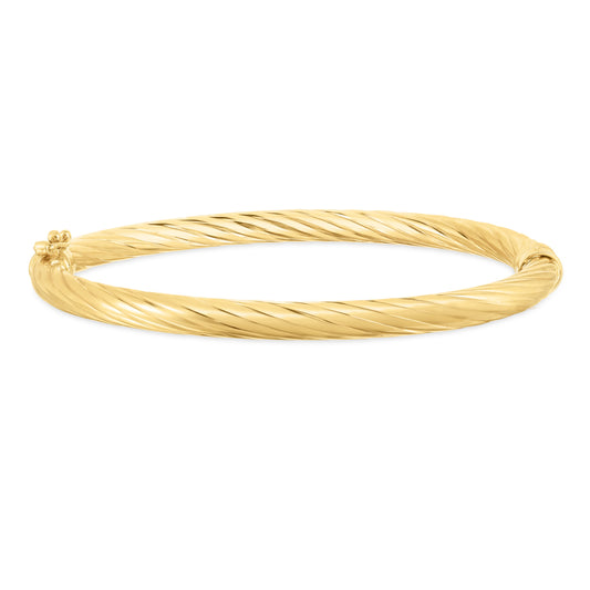 Royal Chain 14K Yellow Gold Twist Bangle TW5
