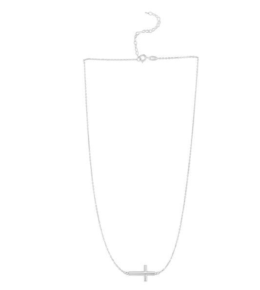 Royal Chain 14K Gold Diamond Cut Sideways Cross Necklace WRC2197